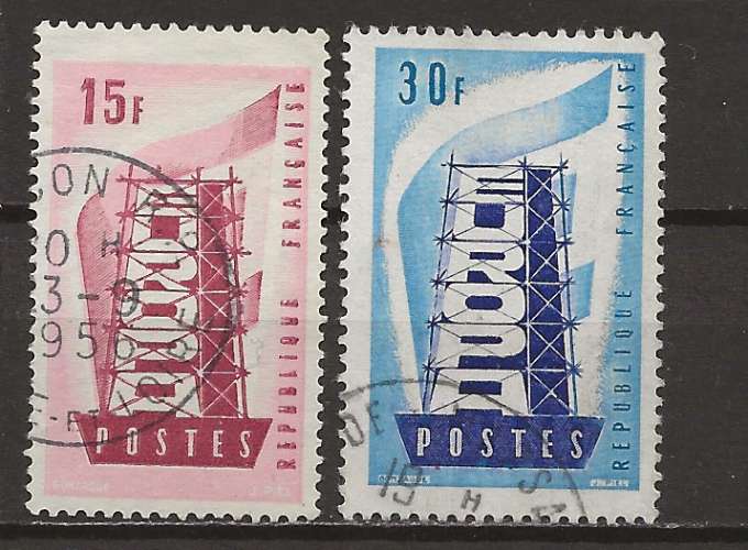 FRANCE   ANNEE  1956 Y.T N°1076-1077  OBLI  EUROPA