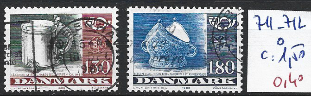 DANEMARK 711-712 oblitérés côte 1.50 € 