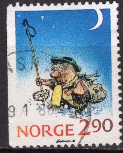 NORVEGE 1988 LUDWIG DANS LA NEIGE OBLITERE