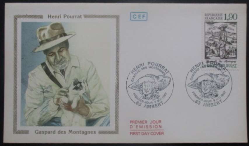 FRANCE FDC Henri Pourrat 09-05-1987 Ambert