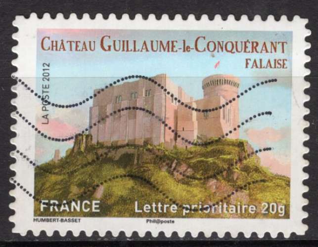 FRANCE  AUTOADHESIF 2012 LE CHATEAU DE GUILLAUME DE CONQUERANT  OBLITERE