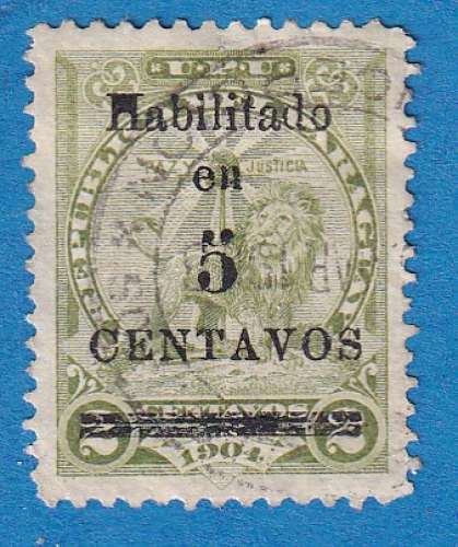 Paraguay 1907 Armes nationales surchargees. C7