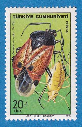 Turquie 1980 Insectes utiles. Deraeocoris rutilus. C8