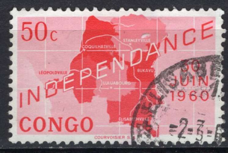 CONGO DEMCRATIQUE1960 ANNIVERSAIRE DE L'INDEPENDANCE OBLITERE