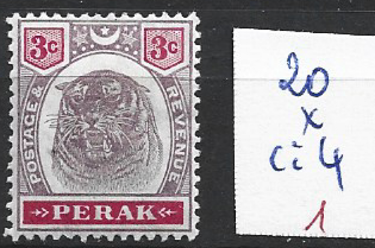 MALAISIE PERAK 20 *  côte 4 € 