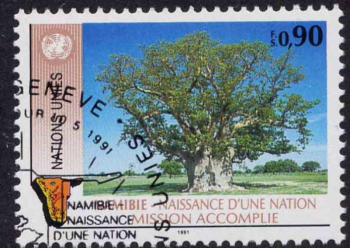 Timbre oblitéré n° 207(Yvert) ONU Genève 1991 - Namibie