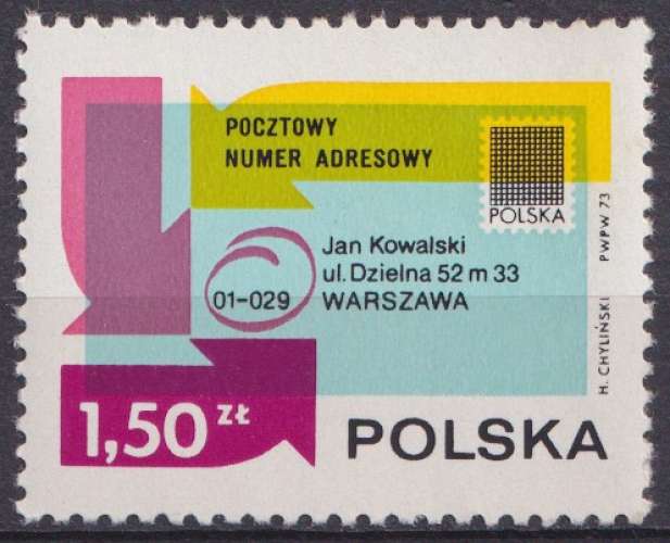 Pologne 1973 Y&T 2090 neuf ** - Code postal 