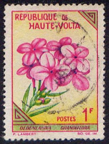 Timbre oblitéré n° 114(Yvert) Haute-Volta 1963 - Fleurs