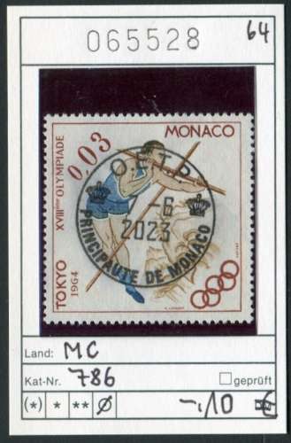 Monaco 1964 - Yvert 656 - Michel 786 - oo oblit.