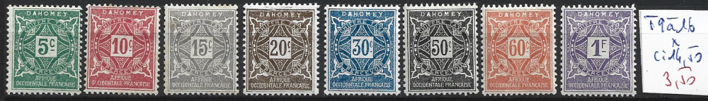 DAHOMEY FRANCAIS TAXE 9 à 16 * côte 14.50 € 