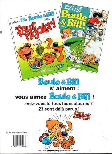 BD ; Boule & Bill N°23 Faut rigoler / DARGAUD 1991