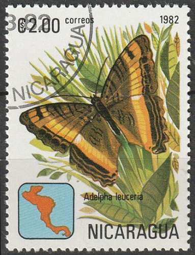 Timbre oblitéré n° 1183(Yvert) Nicaragua 1982 - Papillon