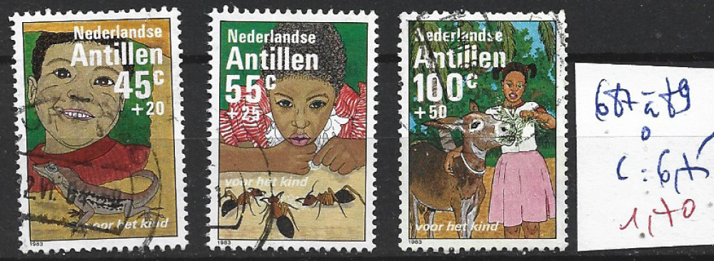 ANTILLES NEERLANDAISES 687 à 689 oblitérés côte 6.75 €