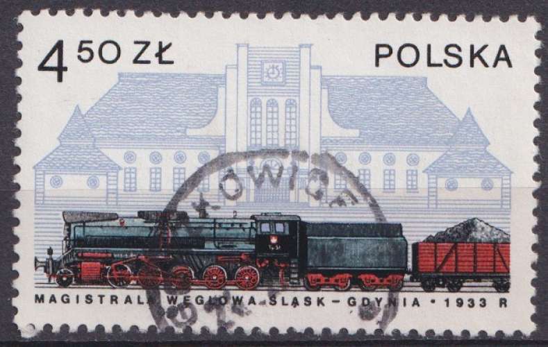 Pologne 1978 Y&T 2375 oblitéré trace de charnière - Locomotives 