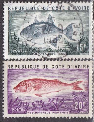 COTE D'IVOIRE  N° 354/5 de 1973 oblitérés 