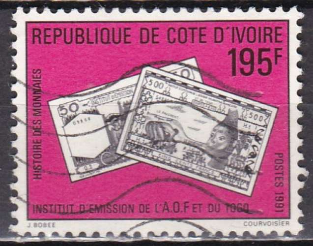 COTE D'IVOIRE  N° 852 de 1991 oblitéré 