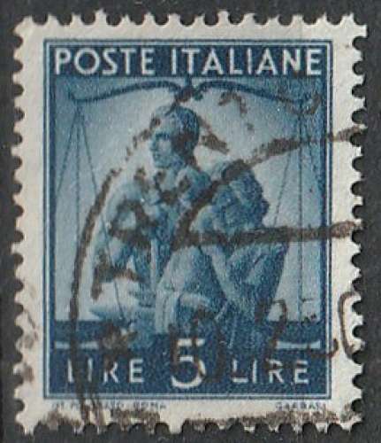 Timbre oblitéré n° 493(Yvert) Italie 1945 - Justice et famille