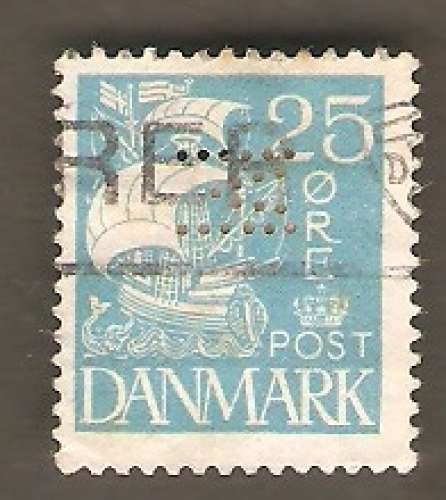 Denmark - Scott 194 perfin