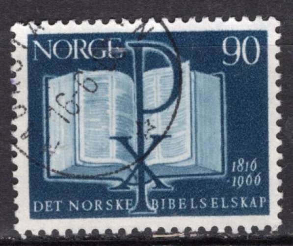 NORVEGE 1966 SESQUICENTANAIRE DE LA SOCIETE BIBLIQUE OBLITERE