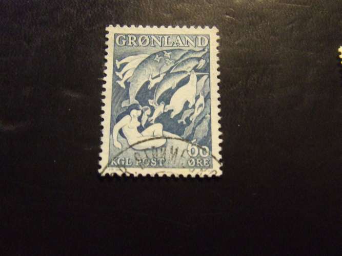 GROENLANDIA 1957 LEGGENDE 60 o USATO