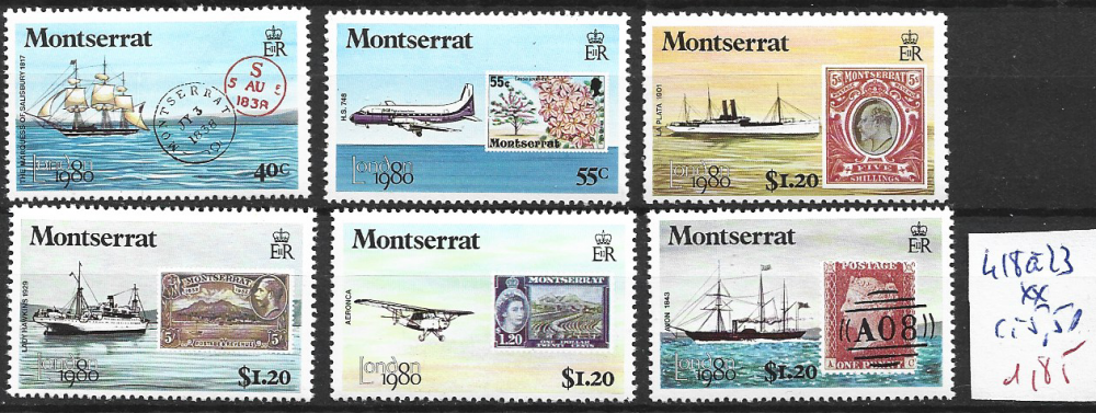 MONTSERRAT 418 à 423 ** côte 5.50 € 