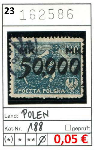 Pologne 1923 - Michel 188 - oo oblit.