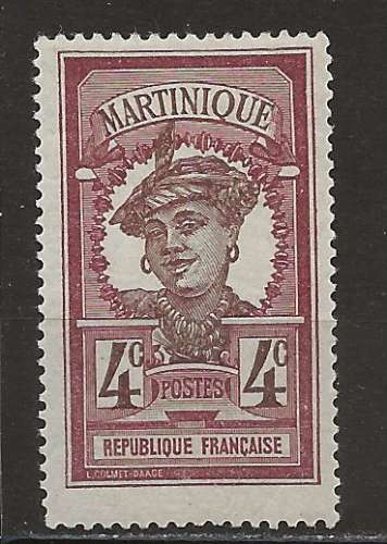 MARTINIQUE COLONIES    ANNEE  1908 Y.T N°63 NEUF*    