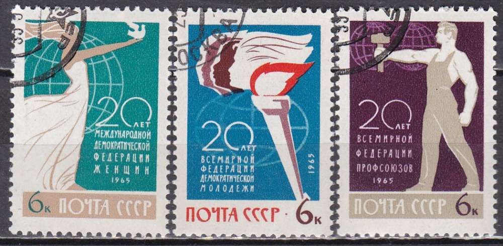 URSS N° 3004/6 de 1965 oblitérésen série complète