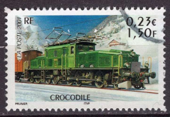 FRANCE 2001 LES LEGENDES DU RAIL LOCOMOTIVE  LA  CROCODILE OBLITERE