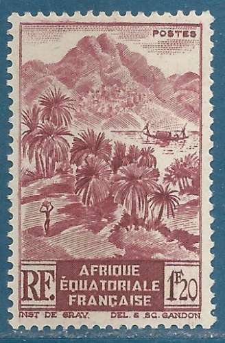 Afrique équatoriale française N°215 Végétation luxuriante 1F20 neuf**