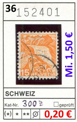 Suisse 1936 - Michel 300 Z   - oo oblit. -