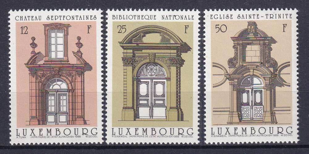 LUXEMBOURG - 1988 - Architecture - Yvert - 1154 / 1156 Neufs ** 