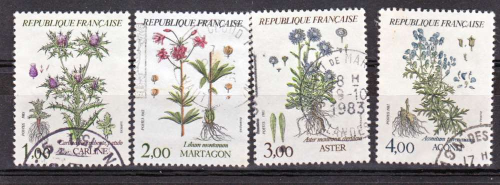 France 2266 2269 flore Plantes oblitérés TB 