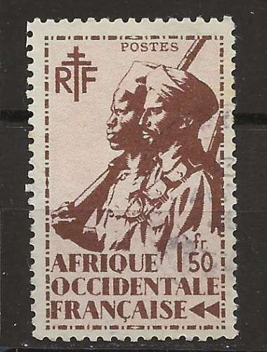 AOF  COLONIES ANNEE 1945 Y.T N°13  OBLI