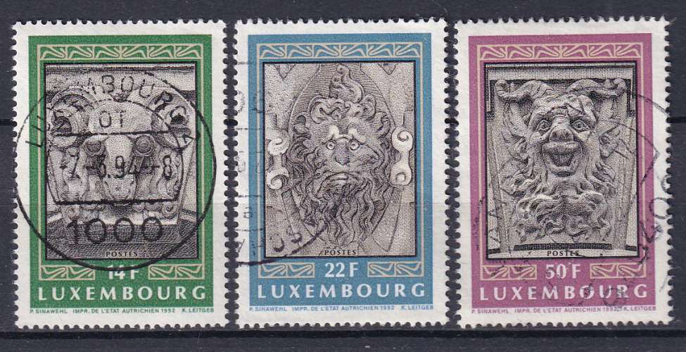 LUXEMBOURG - 1992 - Sculptures - Yvert 1249 / 1251 Oblitérés