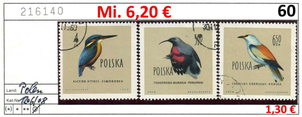 Pologne 1960 - Michel 1206-1208 - oo oblit.