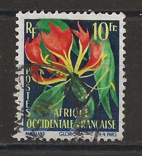 AOF  COLONIES  ANNEE 1958 Y.T N°68  OBLI  FLEURS