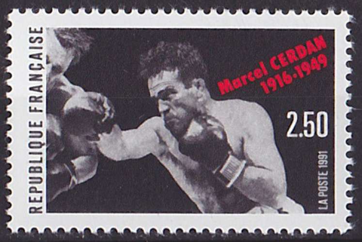 Timbre neuf ** n° 2729(Yvert) France 1991 - Boxe, Marcel Cerdan