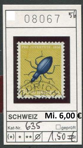 Suisse 1956 - Michel 635 - oo oblit. - 