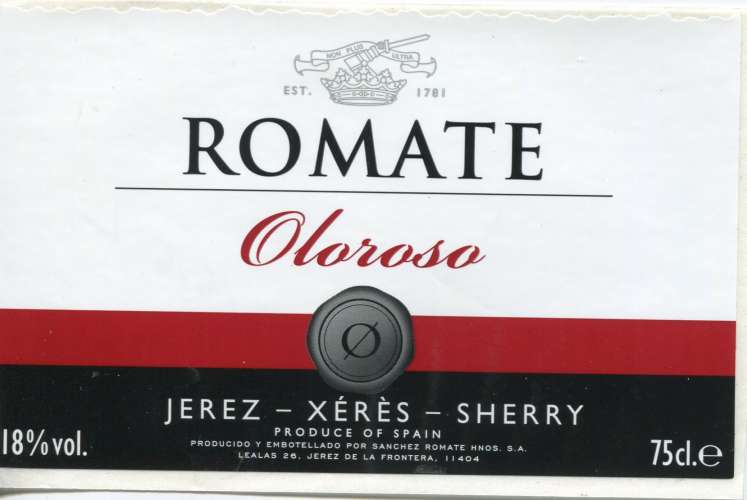 Espagne - Romate - Oloroso - Sanchez Romate á Jerez