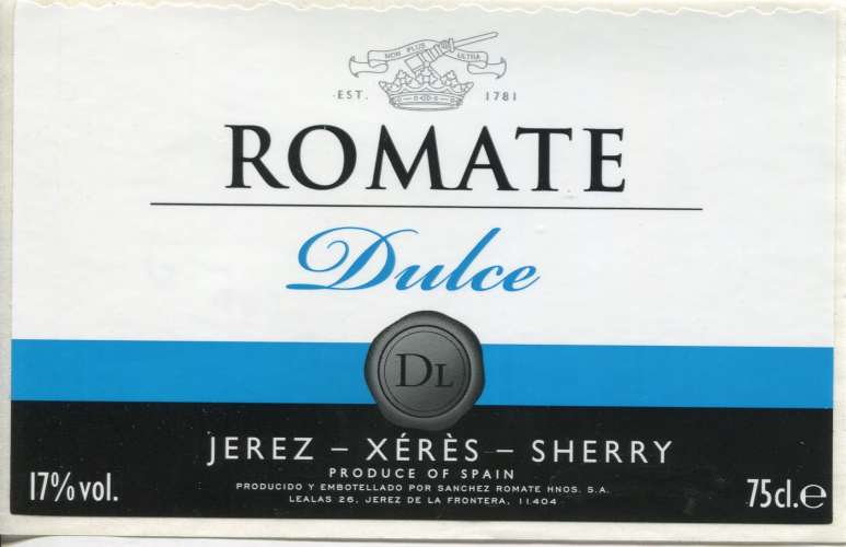 Espagne - Romate - Dulce - Sanchez Romate á Jerez