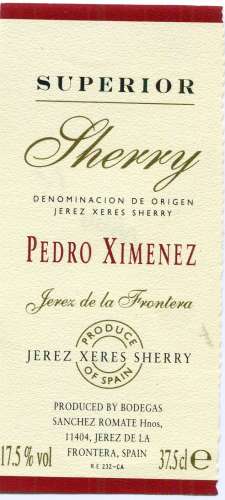 Espagne - Sherry Superior - Sanchez Romate á Jerez