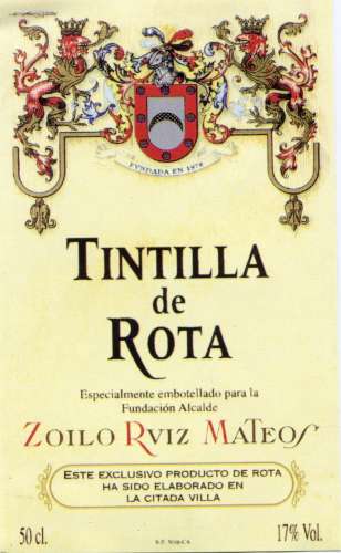 Espagne - Tintilla de Rota - Zoilo Ruiz Mateos