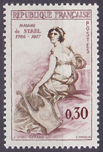 Timbre neuf ** n° 1269(Yvert) France 1960 - Madame de Staël