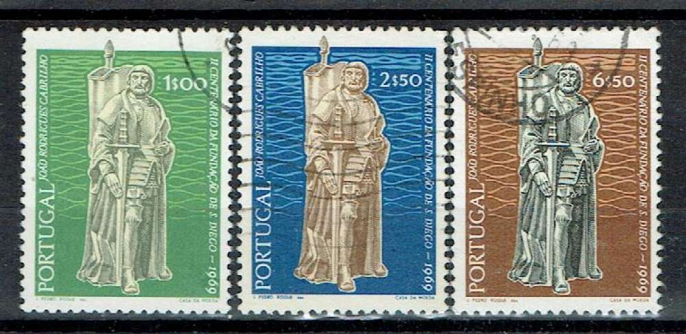 PORTUGAL 1969 - YT 1060 1061 1062 OBLITÉRÉS SÉRIE COMPLÈTE.