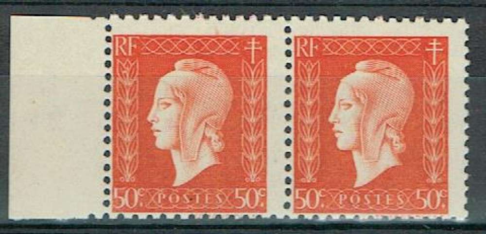 FRANCE1945 -PAIRE YT 685 MNH BORD DE FEUILLE.