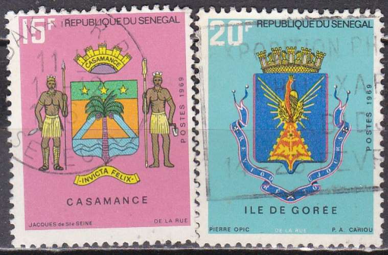 SENEGAL N° 320/1 de 1969 oblitérés en série complète 