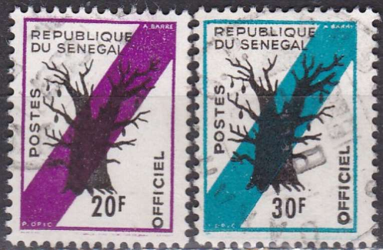 SENEGAL service N° 12/3 de 1966 oblitérés 