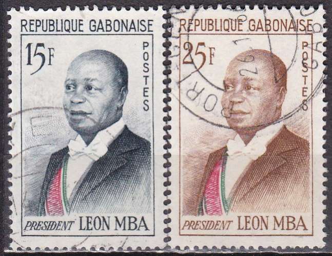 GABON N° 159 et 159B de 1962 oblitérés