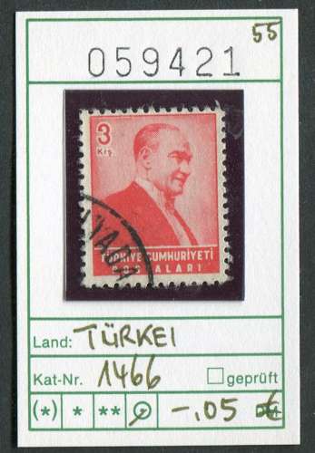 Turquie 1955 - Michel 1466 - oo oblit. - 